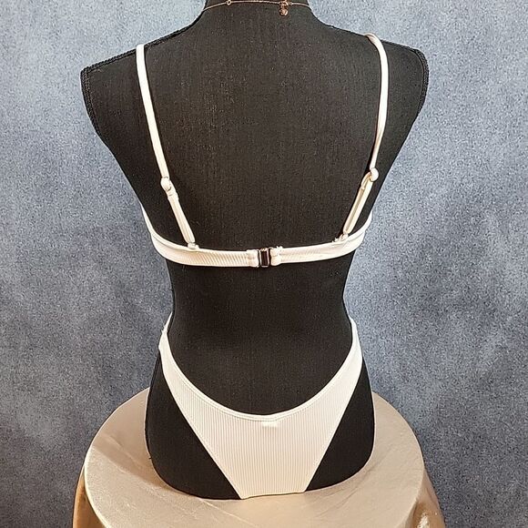 White Sexy Plunging Underwire Pushup 2-piece High cut leg Bikini - Picture 6 of 15